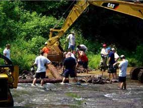 Improving fish habitat in Cross Fork