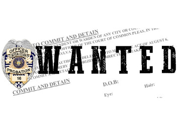 wanted sign with probation badge